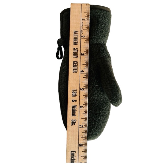 L.L. BEAN Kids Fleece 1-Finger Gloves Size KIDS XXS Green Double Layered - Picture 10 of 11
